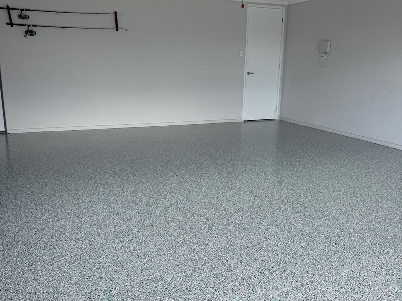 Garage floor after epoxy flake coating by Premium Epoxy Flooring — Jimboomba QLD