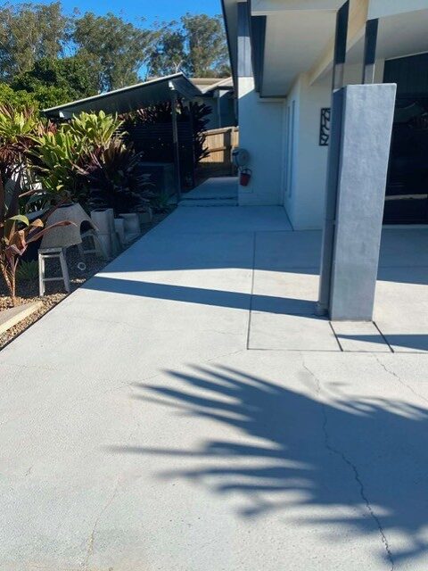 Garden path bare concrete before epoxy coating