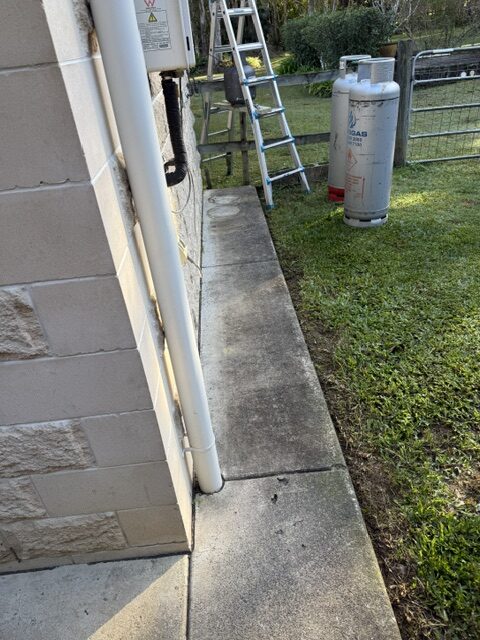 Side pathway bare concrete before epoxy coating